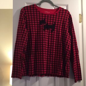 Red & Black Scottie Dog Buffalo Plaid Tee